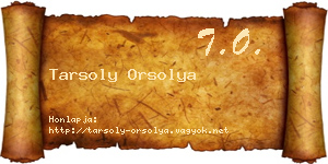Tarsoly Orsolya névjegykártya
